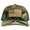 ARIAT Mens Embroidered USA Flag Patch Camo Snap Back Baseball Cap