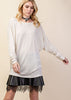 Vocal Womens Rhinestone Angel Wings Long Sleeve Dolman Top