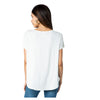 Vocal Womens Loose Studded Scoop Neck Short Sleeve Top, Off White