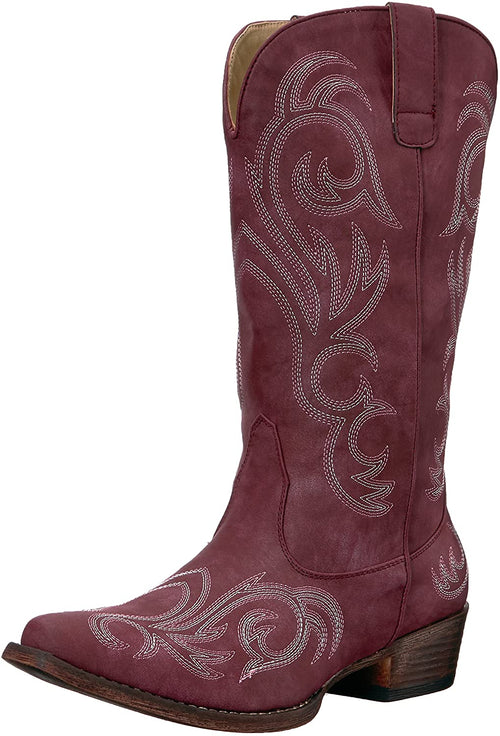 Roper Womens Riley Fashion Faux Leather Snip Toe Western Boot