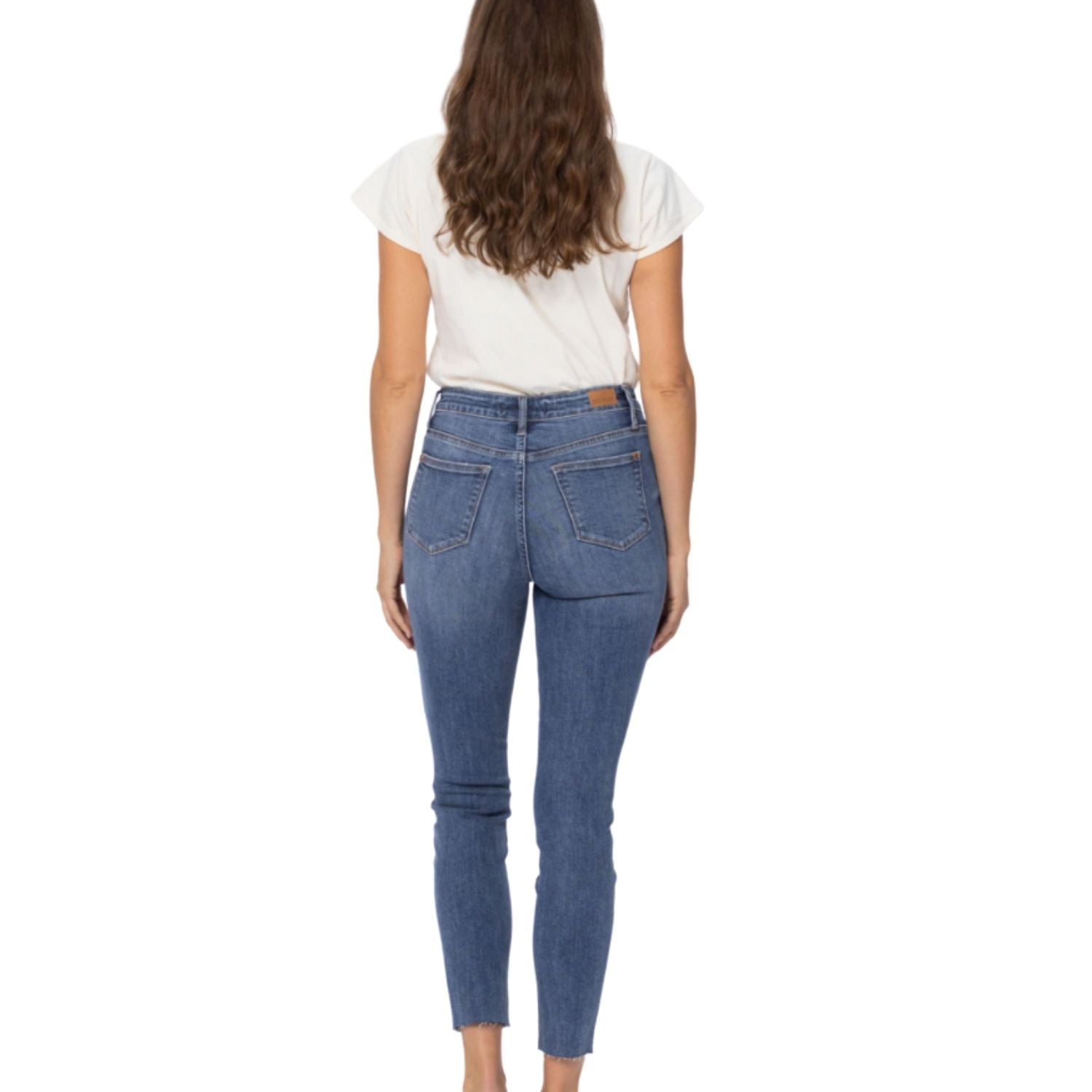 Judy Blue Womens Relaxed Fit Embroidered Pocket High Waist Jeans