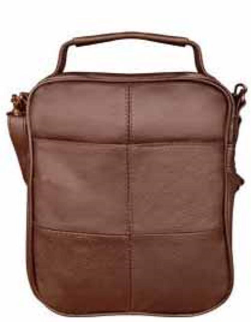 Roma Leathers Travel Organizer Top Handle Removeable Strap Crossbody (Brown)
