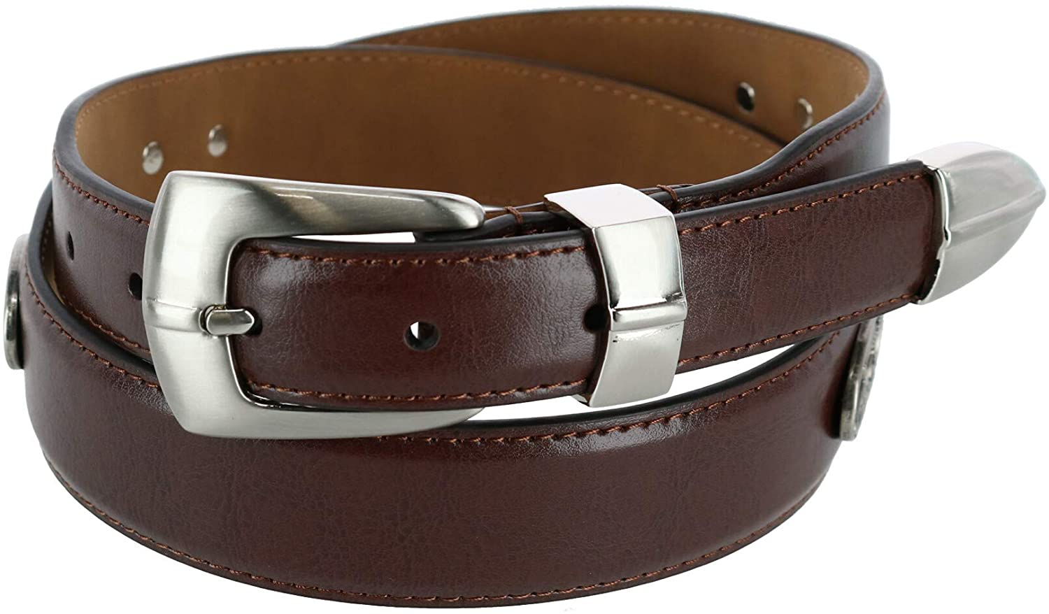 Danbury Golf Collection Mens Golf Club Conchos Top Grain Leather Belt