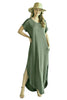 Rae Mode Womens V-Neck Slit Side With Pockets Maxi Dress