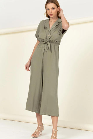 Mono B Womens Oversized Jumpsuit with Tie Straps