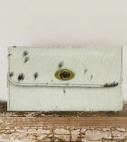 Myra Bags Womens Monochrome Hair-on Convertible Wallet Crossbody