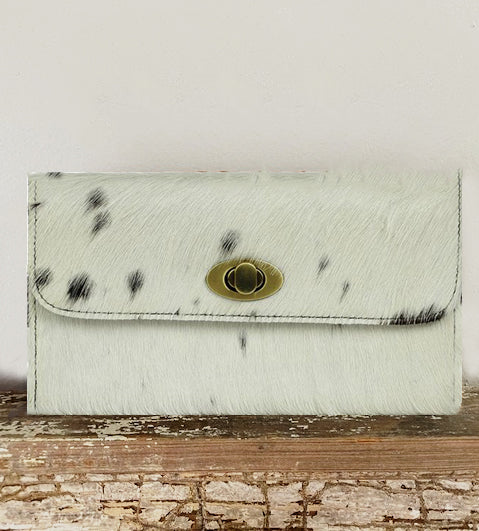 Myra Bags Womens Monochrome Hair-on Convertible Wallet Crossbody