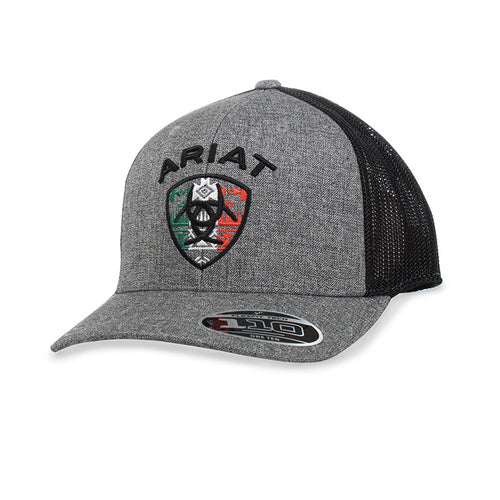 Ariat Mens Mexico Logo Flexfit Trucker Hat