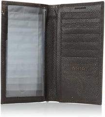 Ariat Mens Triangle Top Brown Leather Rodeo Wallet Checkbook Cover