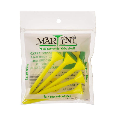 Martini Golf 3-1/4" Durable Plastic Tees 5-Pack (Yellow)