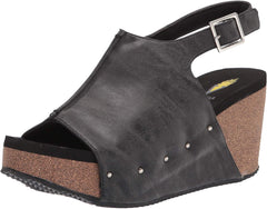Volatile Womens Division Ankle Strap Faux Leather Wedge Sandal