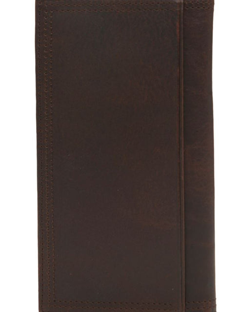 Ariat Mens Boot Vent Rodeo Perforated Leather Checkbook Wallet Card Case (Brown)