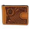 Nocona Mens Tan Sunflower Bifold Leather Money Clip Wallet