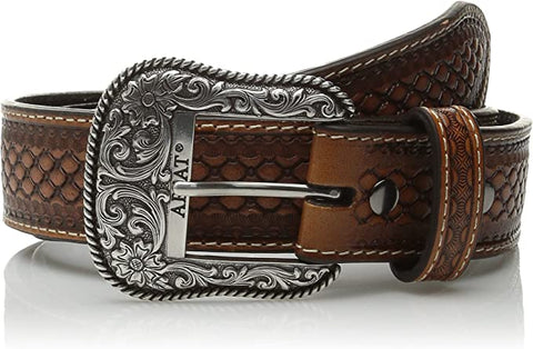 Ariat Mens Arrowhead Basketweave Floral Billit Leather Belt