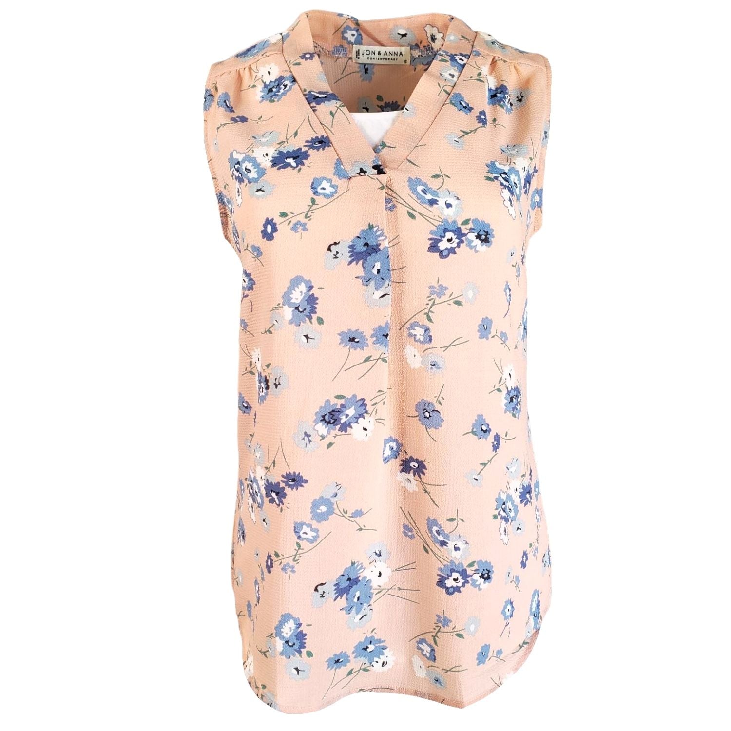 Jon & Anna Womens Sleeveless Floral V-Neck Top