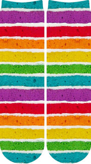 Sublime Designs Adult Fun Printed Crew Socks-Rainbow Cake