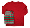 Family PJs Men's 2-Piece Pajama Set (Red/Green Stripe, Large)