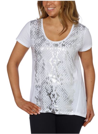 DKNY Jeans Ladies Short-sleeve Scoop-Neck Printed Tee