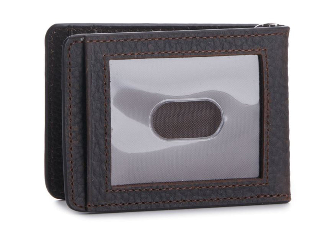 Ariat Mens Rowdy Shield Logo Brown Money Clip Bifold Wallet