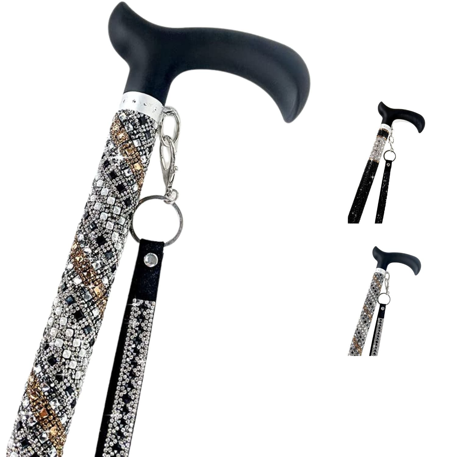 Jacqueline Kent Sugar Cane Adjustable Aluminum Crystal Cane