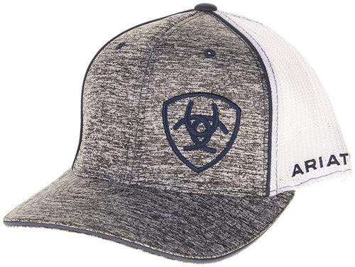 Ariat Mens Adjustable Snapback Mesh Cap Hat (Grey Heather/Navy, One Size)