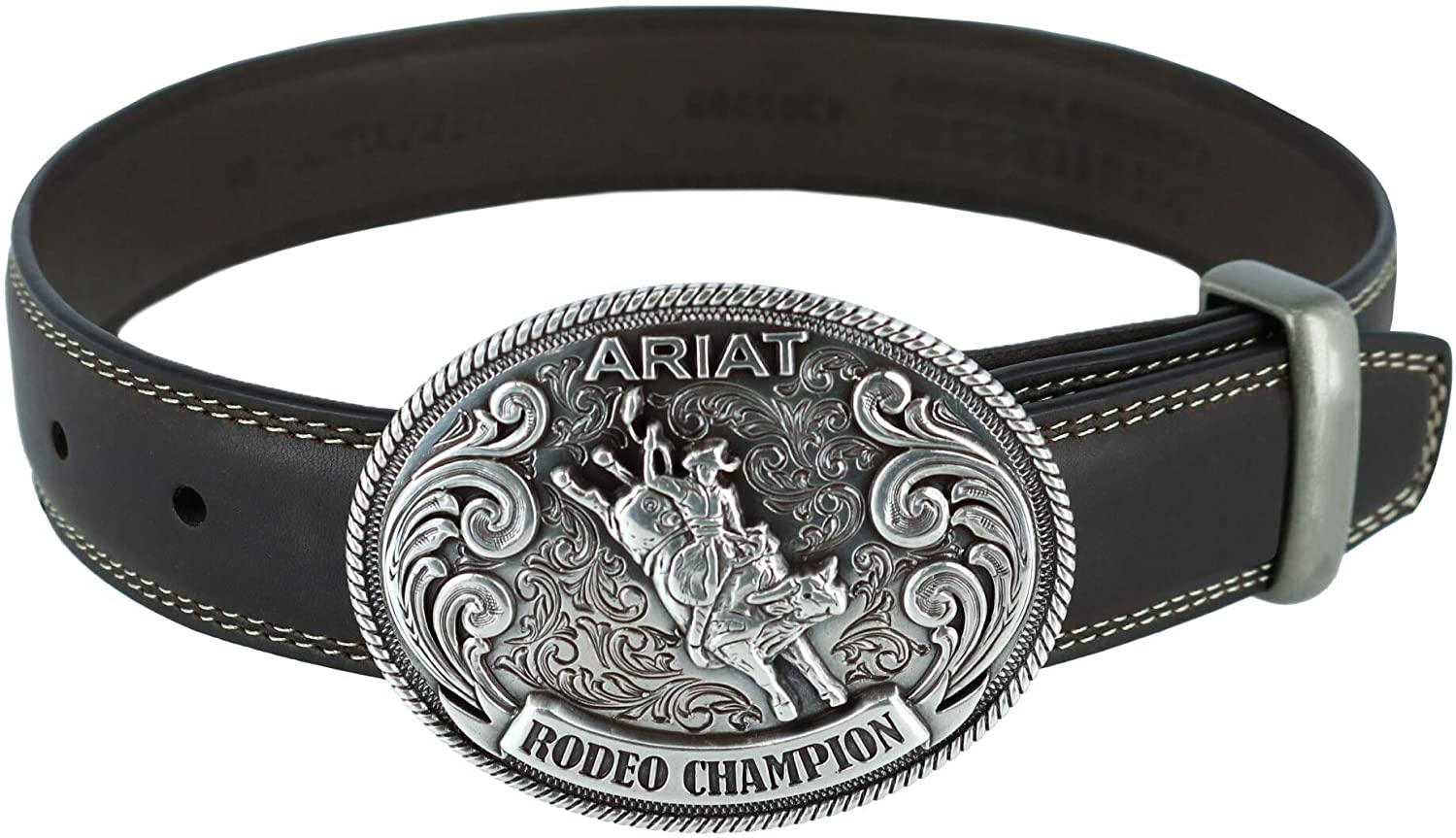 Ariat Youth Rodeo Champion Bull Rider Motif Buckle, Antique Silver