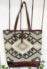 Myra Bags Womens Pure Upcycled Canvas Leather Rug Tote Bag