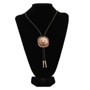 Silver Strike Copper Chief with Border Black Bolo Tie