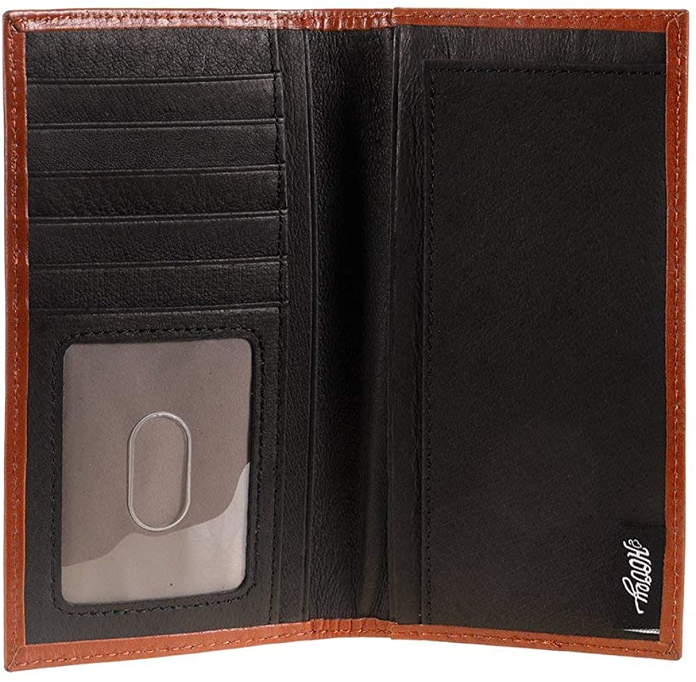 Hooey Mens Embossed Aztec Leather Rodeo Checkbook Wallet (Chestnut/Aztec)