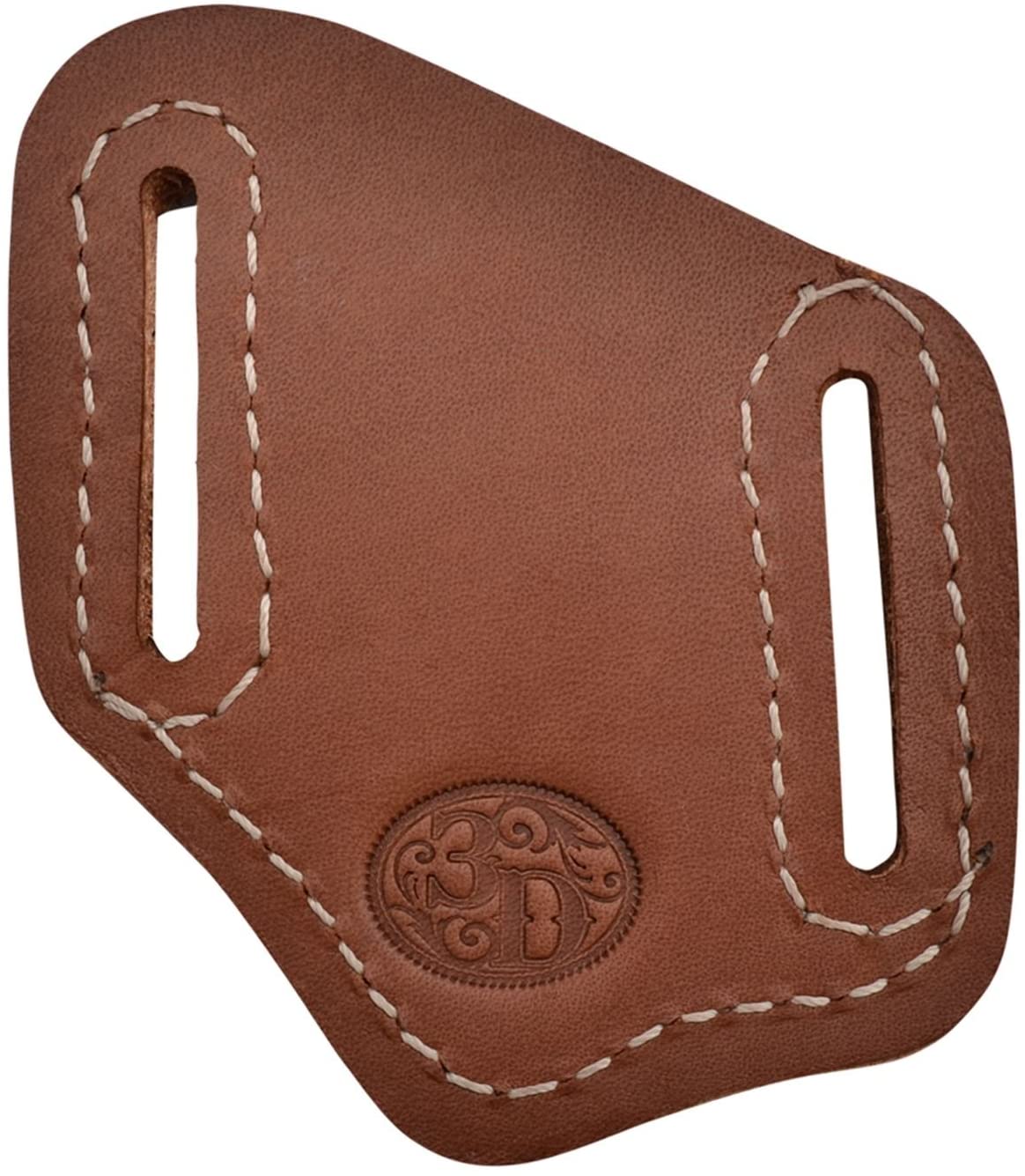 3D Mens Vertical Sleeve Leather Knife Sheath (Tan, Small)