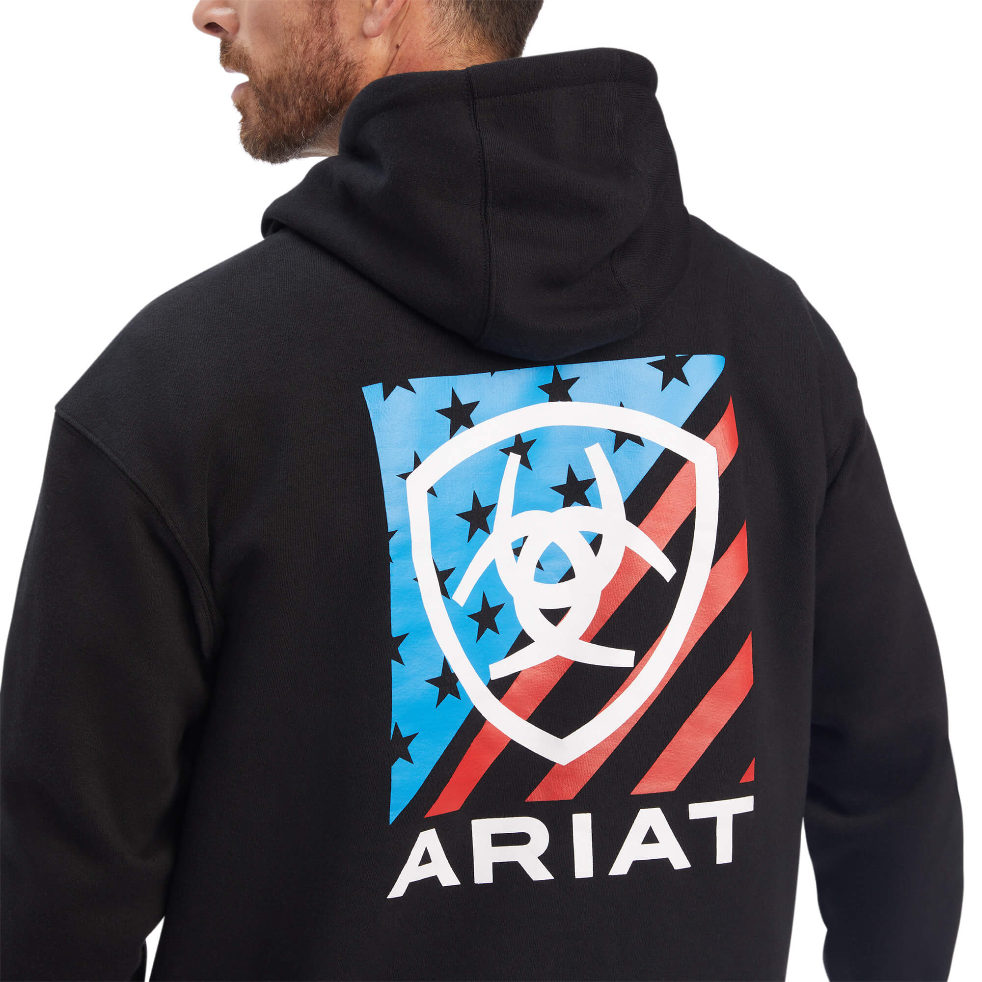 Ariat Mens Americana Block Screen Printed Sweatshirt Hoodie