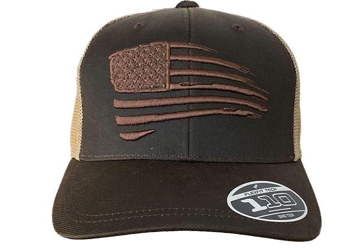 Ariat Mens Embroidered Flag Adjustable Snapback Ball Cap (Brown, One Size)