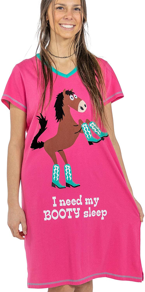 Lazy One Womens Need Booty Sleep V-Neck Nightshirt