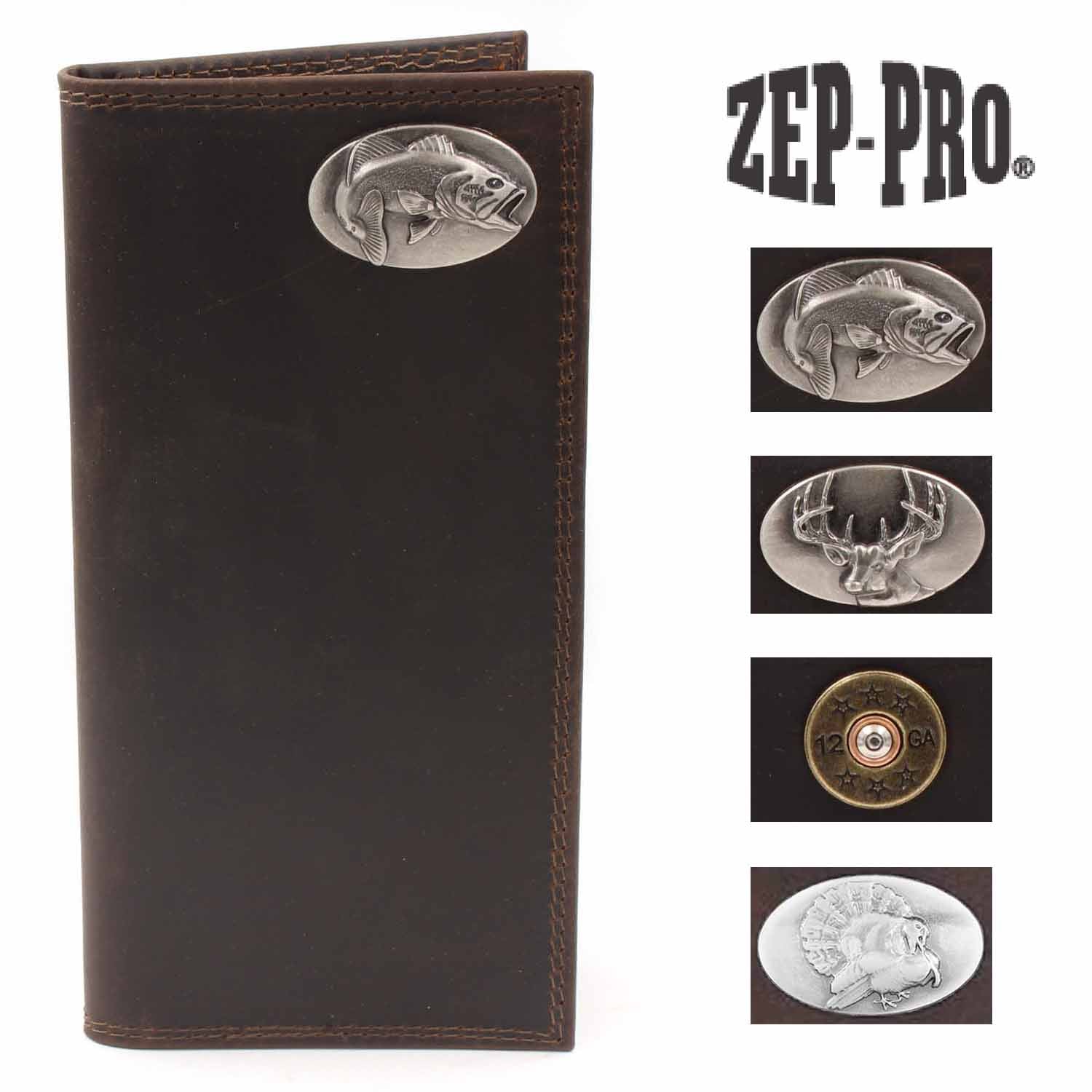 ZEP-PRO Mens Crazy Horse Leather Concho Secretary Wallets