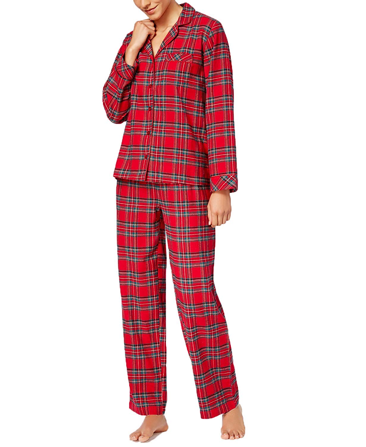 Family PJs Womens's Button Down 2 Pcs Holiday Pajama Set