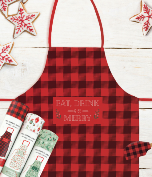 Farmhouse Collection 100% Cotton Holiday Apron by Krumbs Kitchen