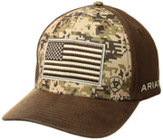 Ariat Mens Digital Camo American Flag Mesh Back Snapback Cap