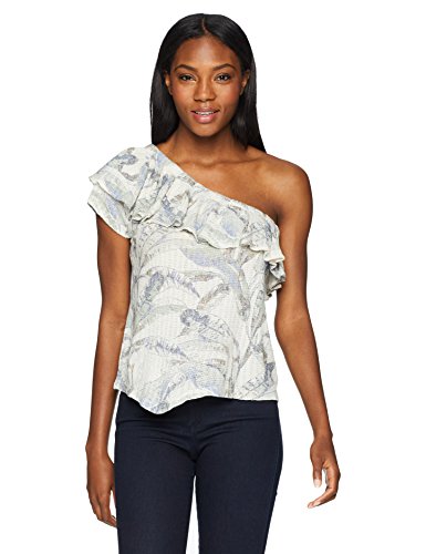 Lucky Brand Women's Tropical ONE Shoulder TOP, Natural Multi XL