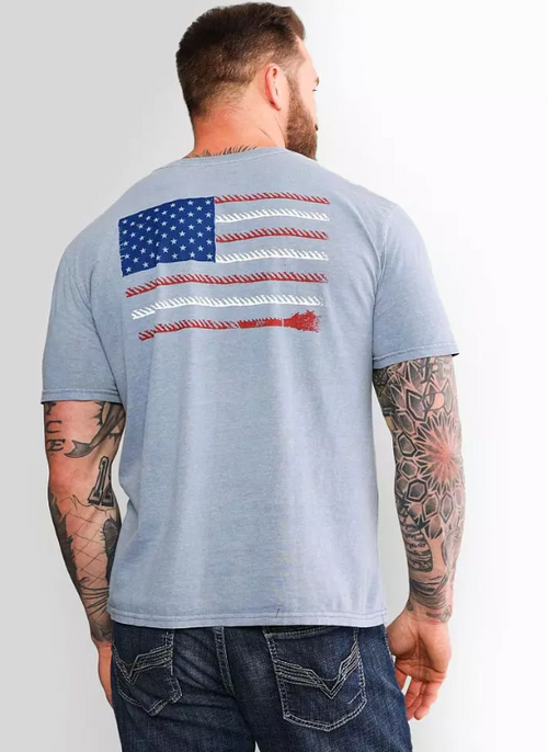 Hooey Mens Liberty Roper Denim Crew Neck Short Sleeve T-Shirt