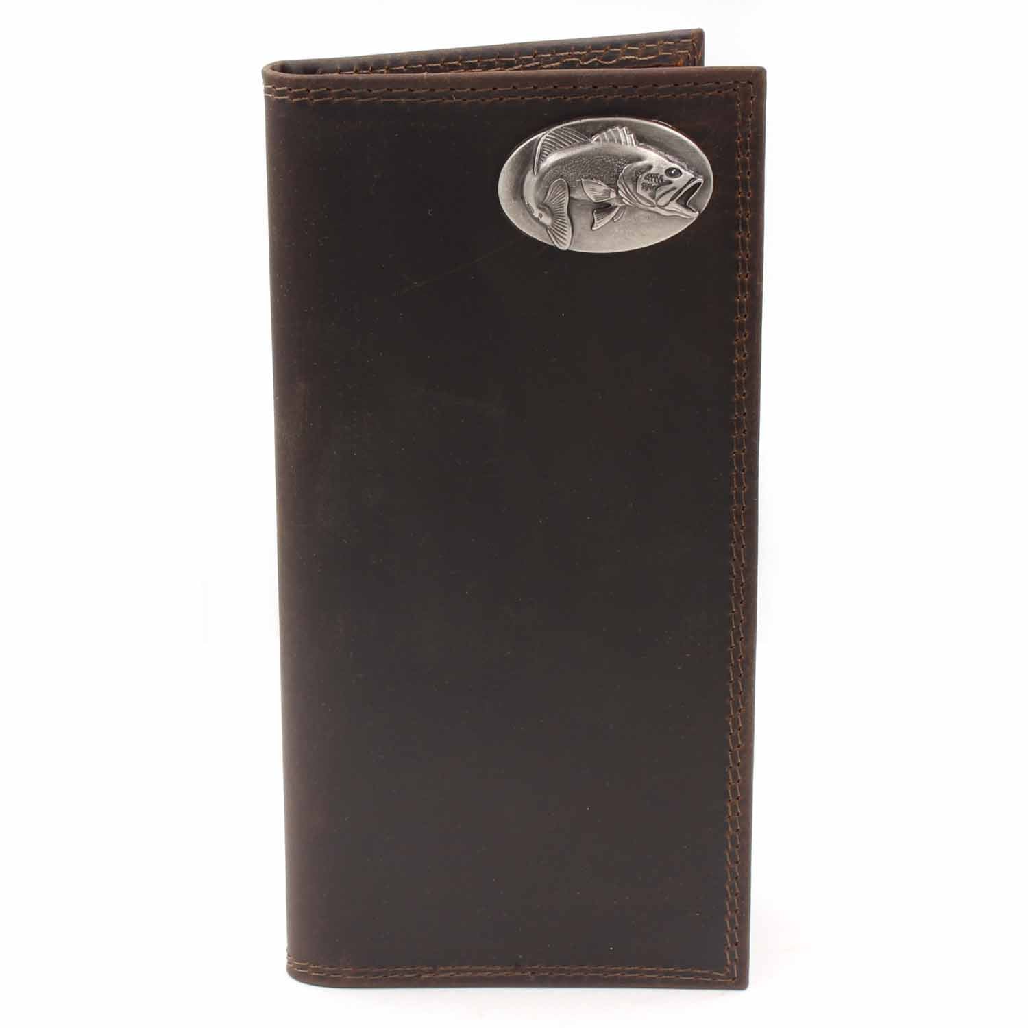 ZEP-PRO Mens Crazy Horse Leather Concho Secretary Wallets