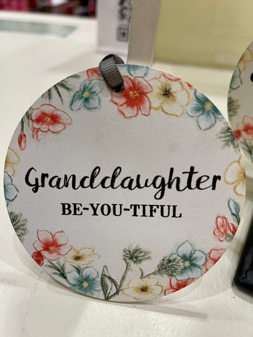 Carson Home Accents Ornament, "Granddaughter BE-YOU-TIFUL"