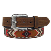 Ariat Mens Arrowhead Basketweave Billet Ribbon Center Belt