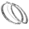 Jacqueline Kent Round Inside Out Chaparral Crystal Hoop Earrings (Silver, 40MM)