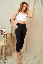 White Birch Womens Solid Knit Leggings With Pockets