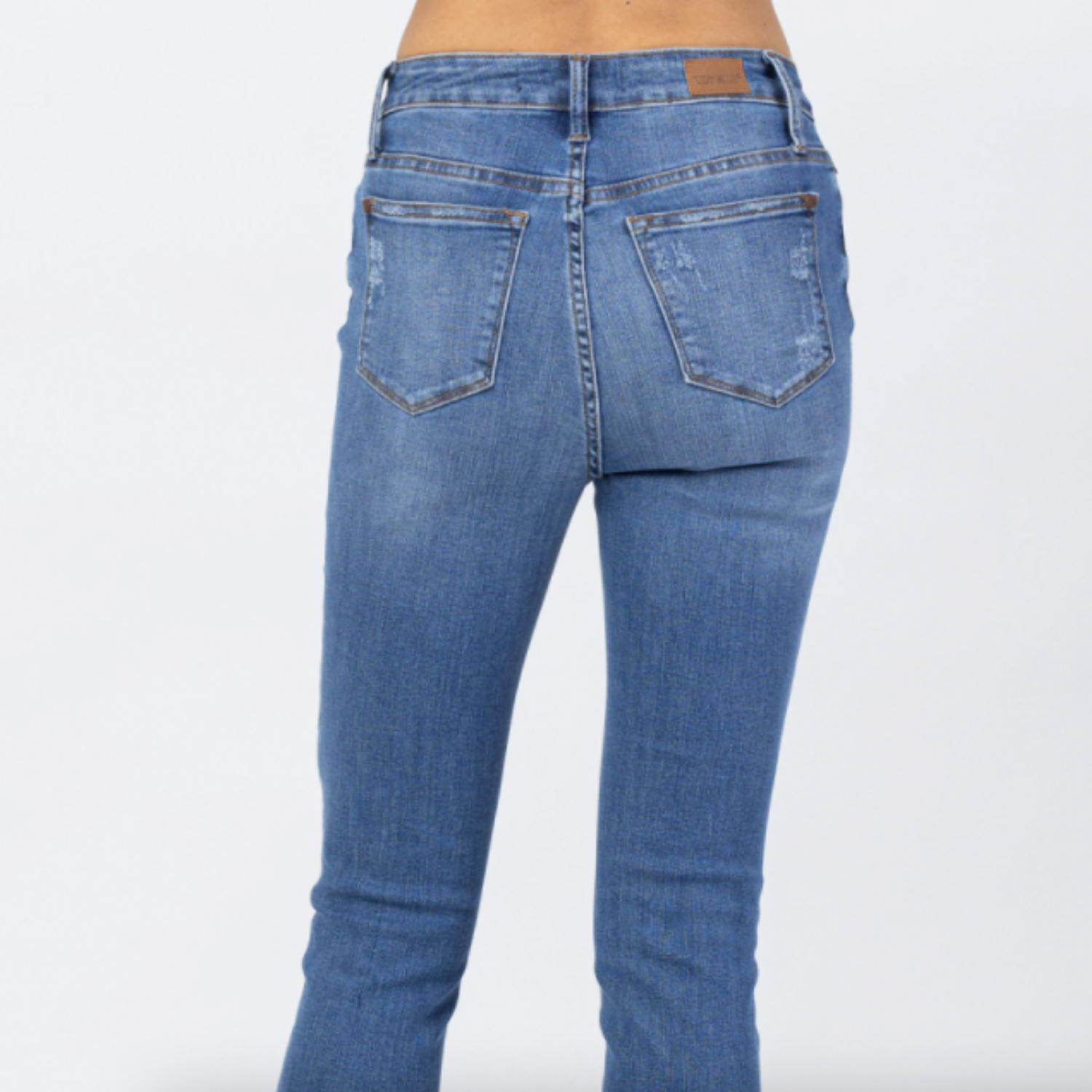 Judy Blue Womens Distressed High Rise Lemon Patch Skinny Jeans