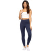 She + Sky Womens High Waisted Athletic Legging with Side Pockets, Navy