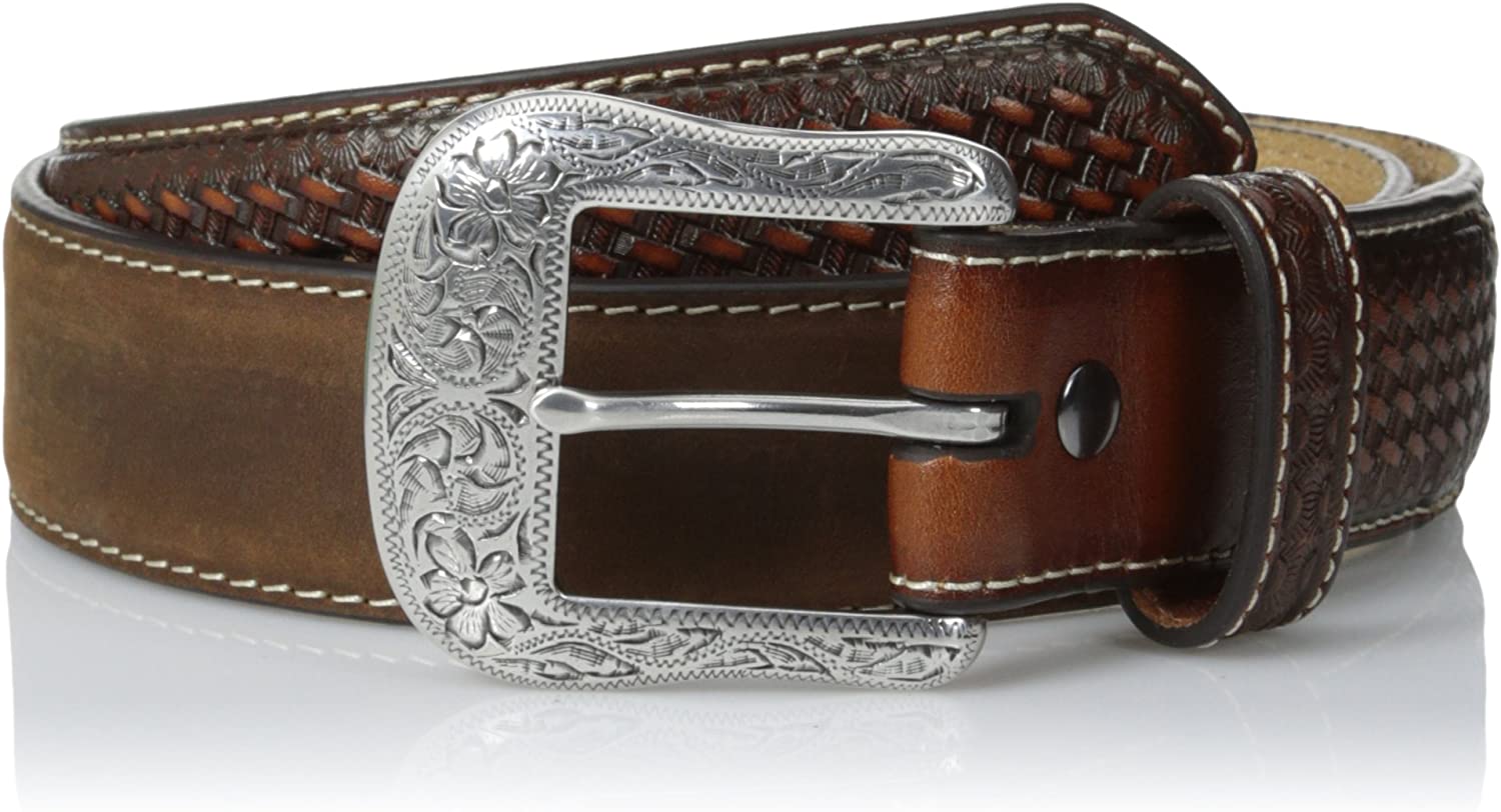 Ariat Mens Basketweave Billet Distressed Leather Belt