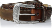 Ariat Mens Basketweave Billet Distressed Leather Belt