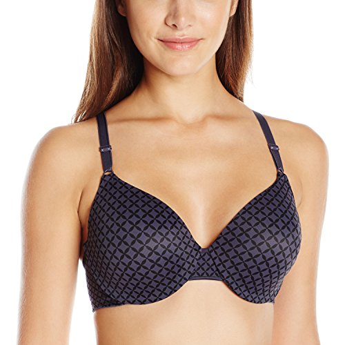 Warner's Women's Full-Coverage Underwire Bra, Gunmetal Gray Geo Print, 36D