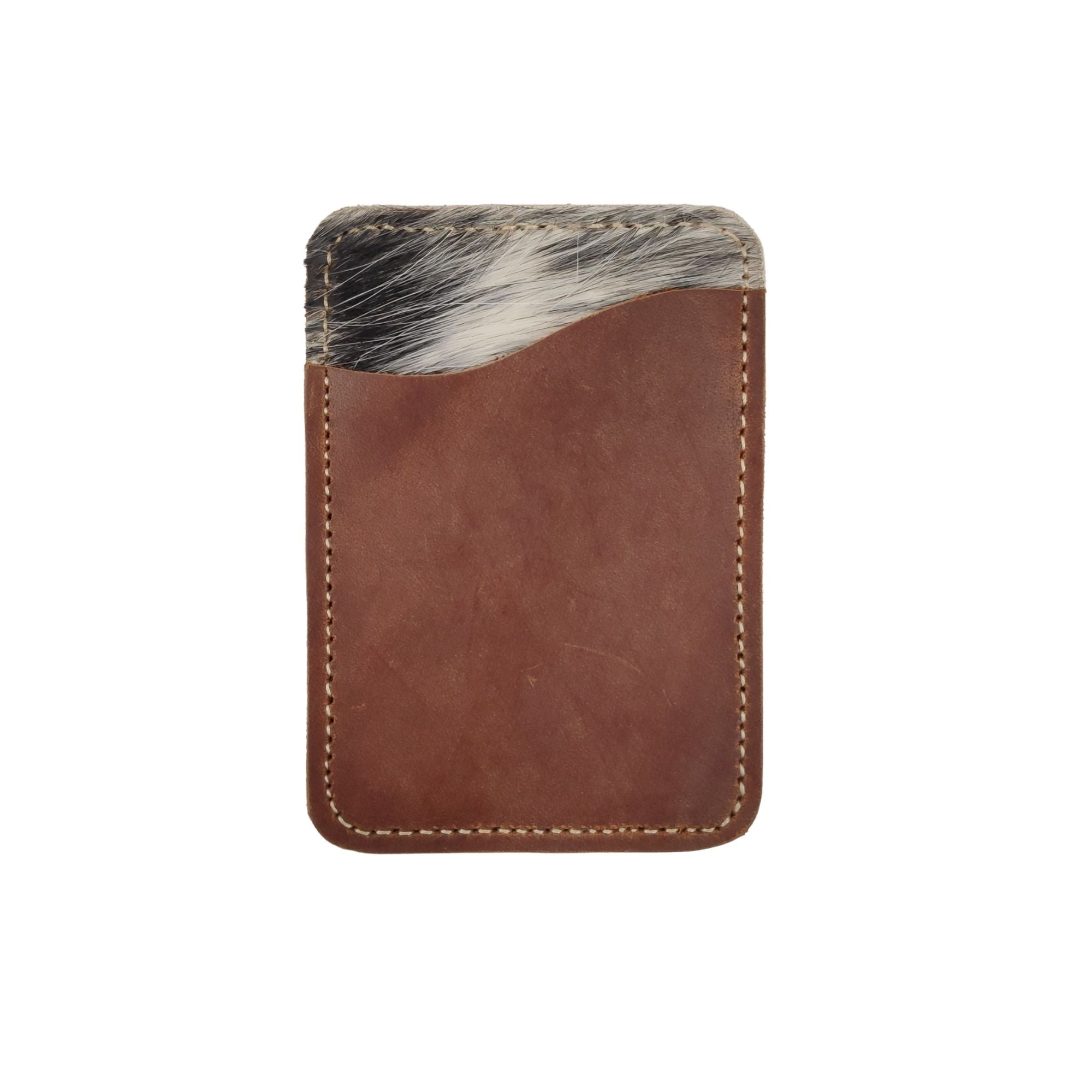 Western Unisex Hair On Leather Posy Card Holder